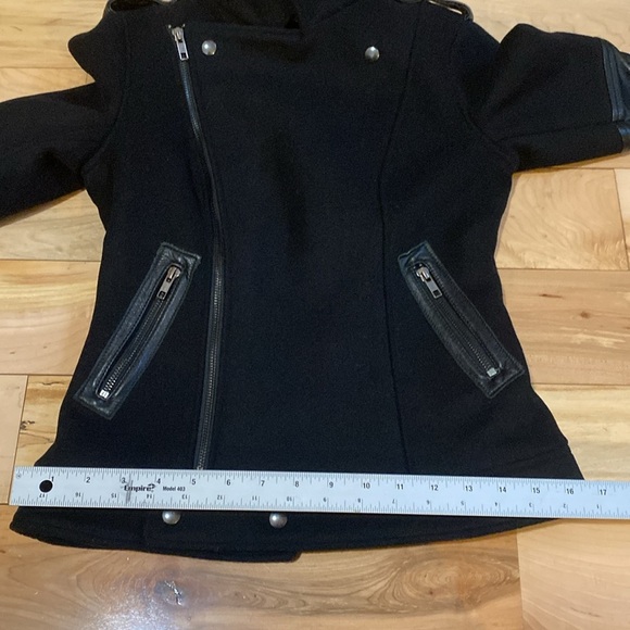 Obakki Moto Wool and Leather-Trimmed Jacket - Picture 5 of 16